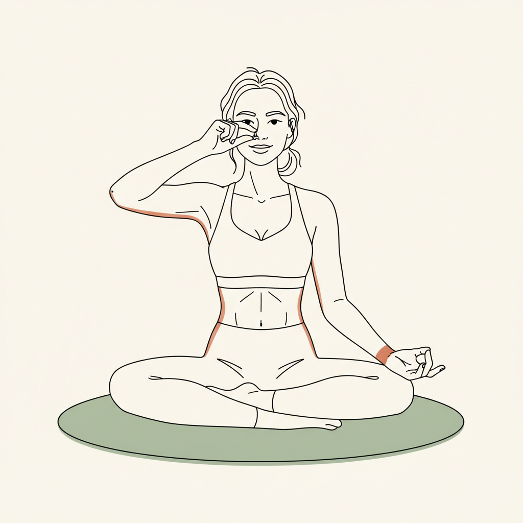 Illustration of Alternate Nostril Breathing (Nadi Shodhana)