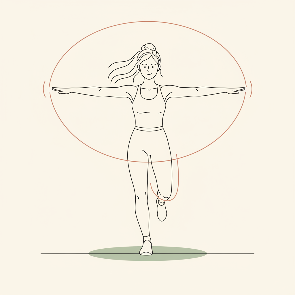 Illustration of Arm Circles & Leg Swings (front/back)