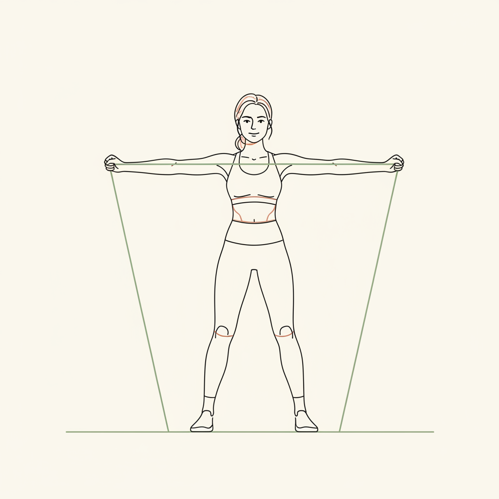Illustration of Band Pull-Aparts (or arms straight back)