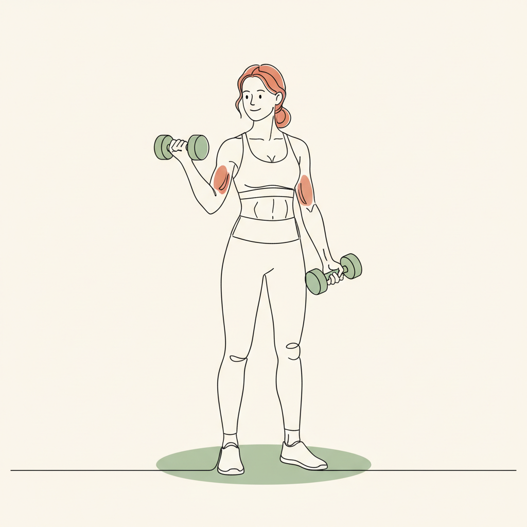 Illustration of Bicep Curl to Hammer Curl