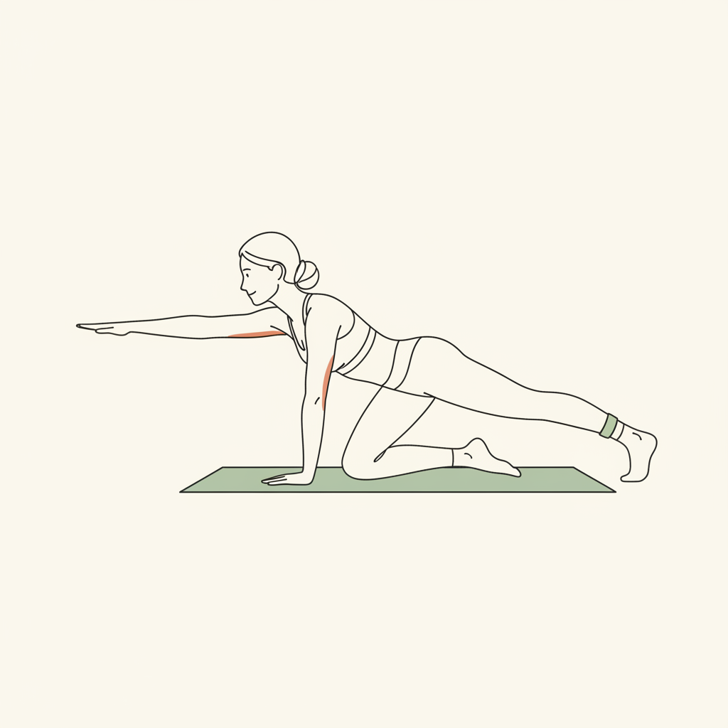 Illustration of Bird-Dog (Slow & Controlled)