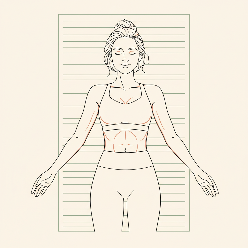 Illustration of Body Scan Relaxation (lying)