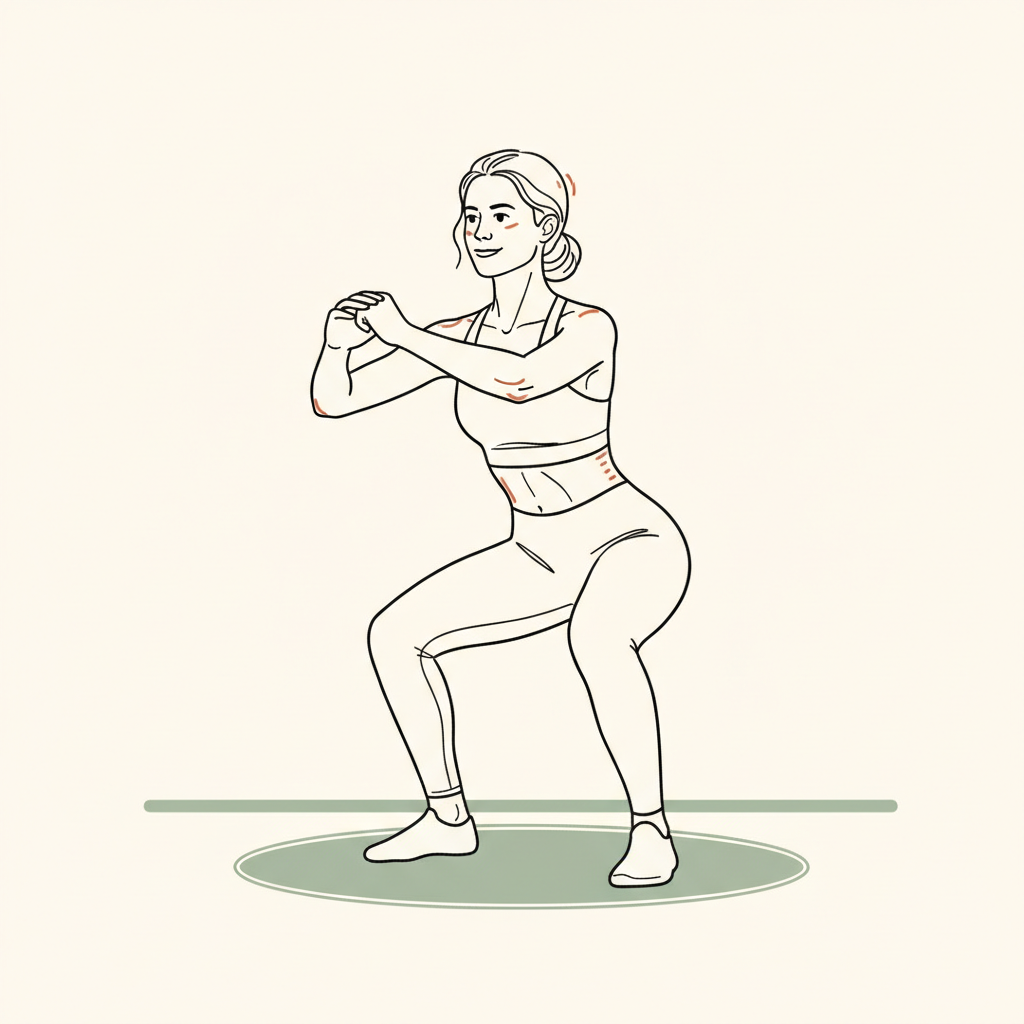 Illustration of Bodyweight Squat to Stand