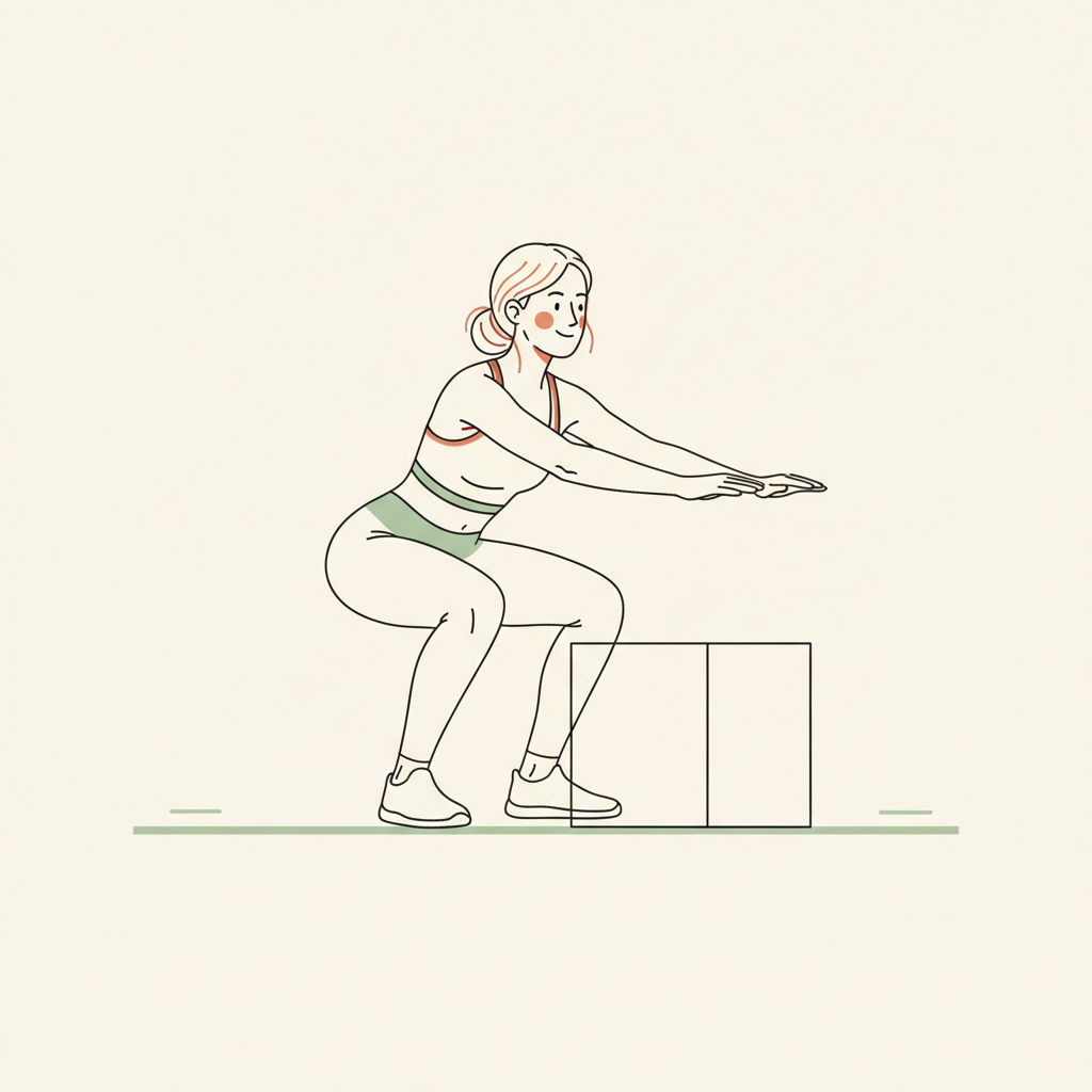 Illustration of Box Squats (to a chair)