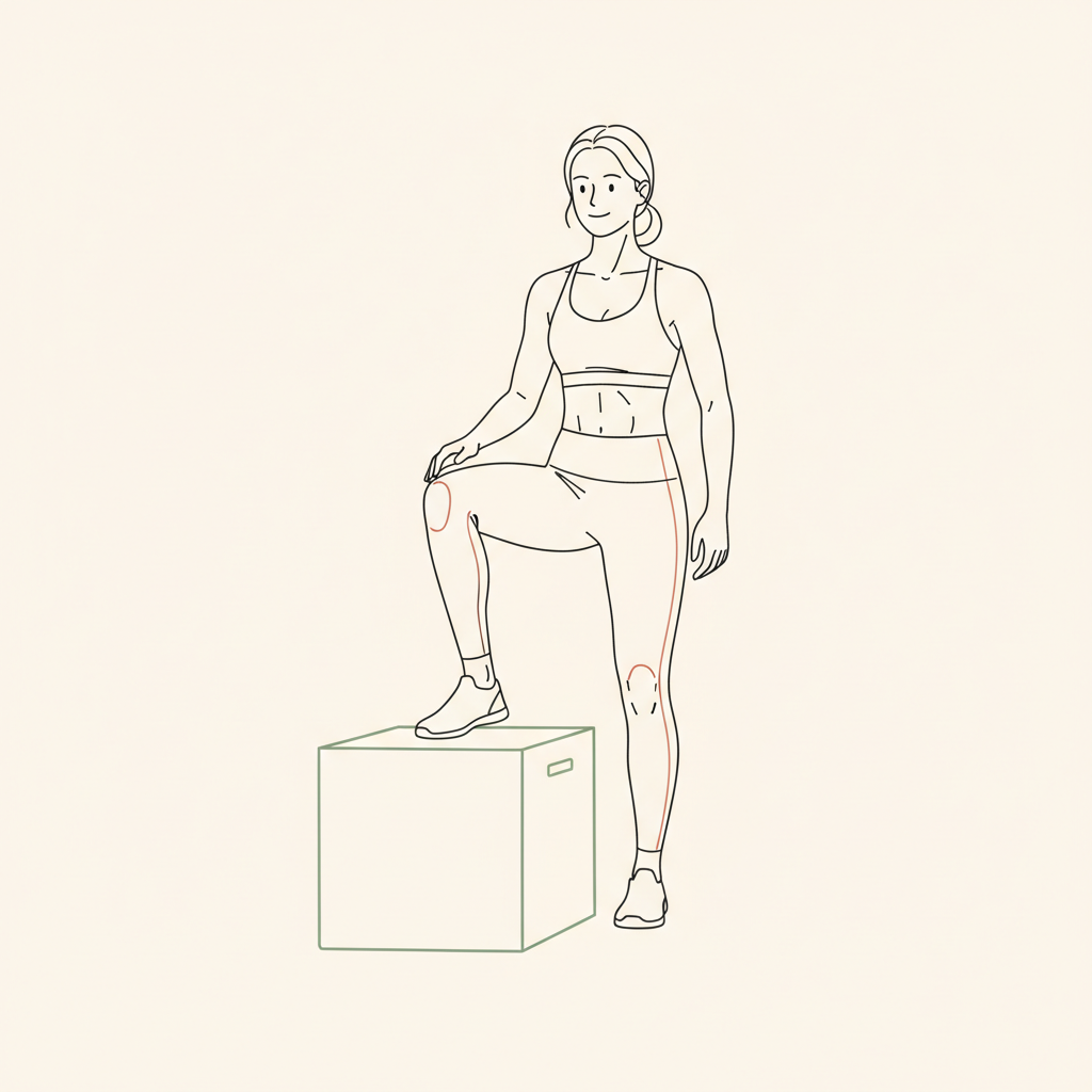Illustration of Box Step-Ups (or step onto sturdy surface)