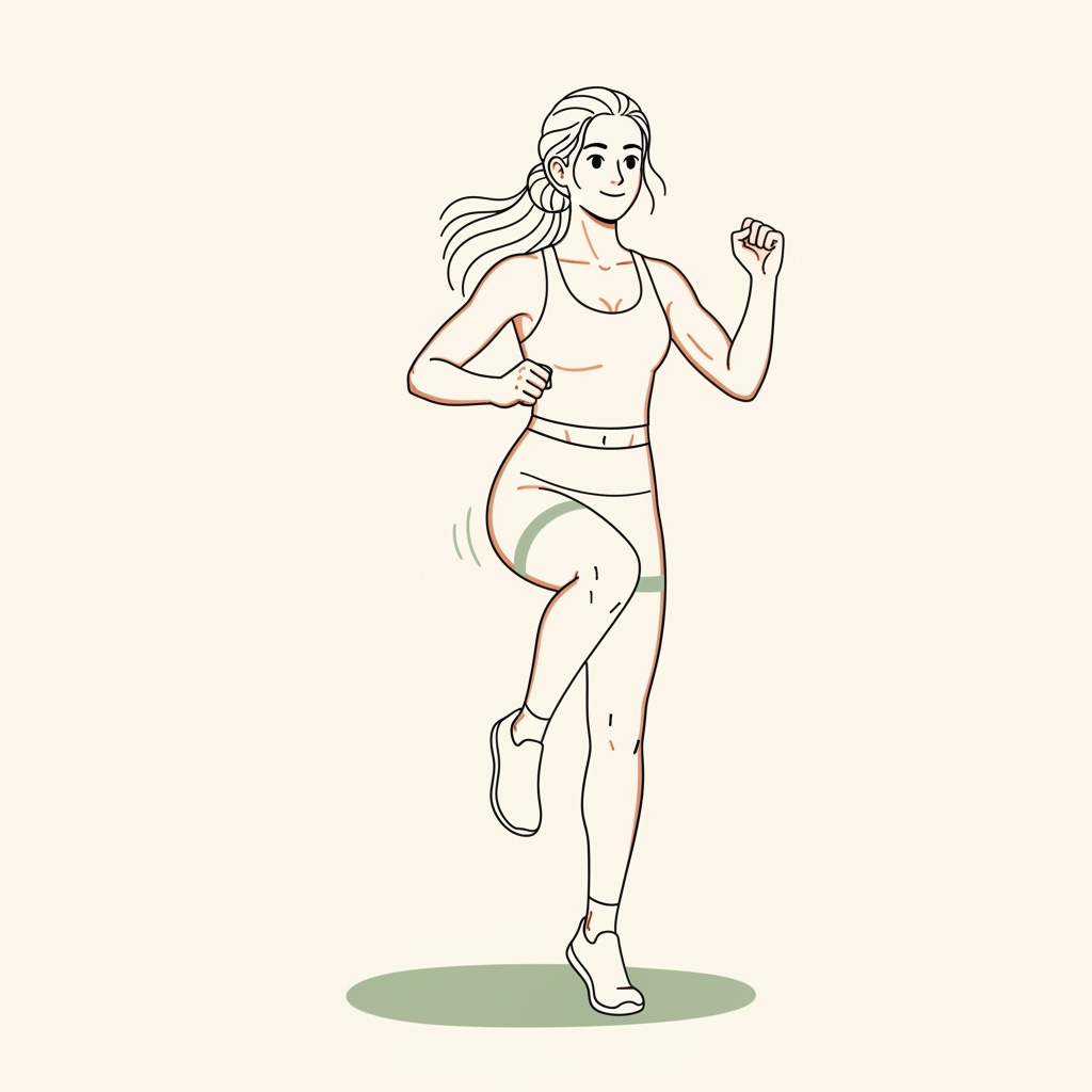 Illustration of Butt Kicks (gentle)