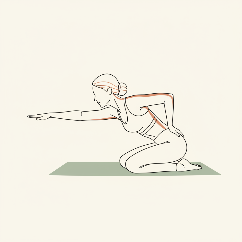 Illustration of Child's Pose with Side Stretch