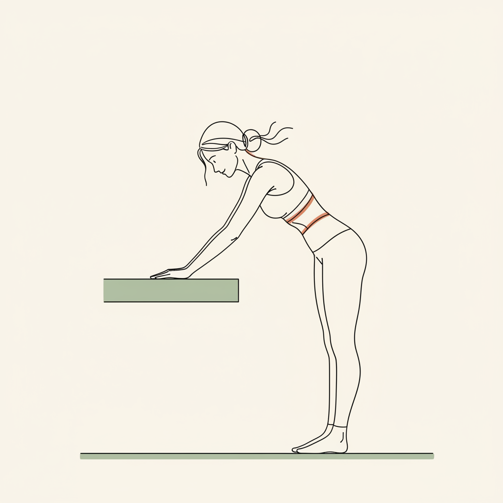 Illustration of Desk Stretch/Standing Forward Fold