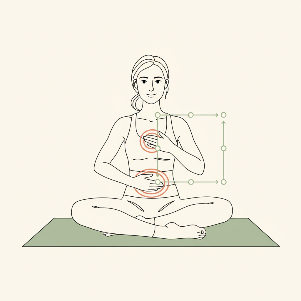Illustration of Diaphragmatic Breathing (Box Breath)
