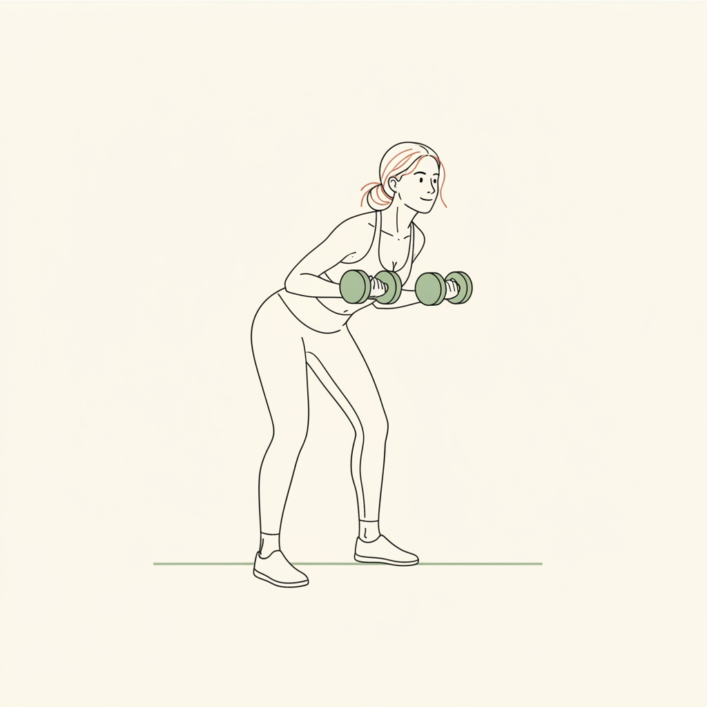 Illustration of Dumbbell Bent-Over Row