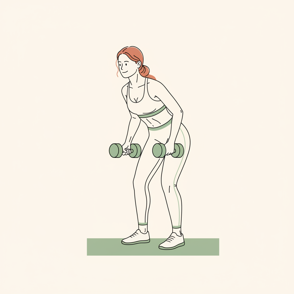 Illustration of Dumbbell Bent-Over Rows