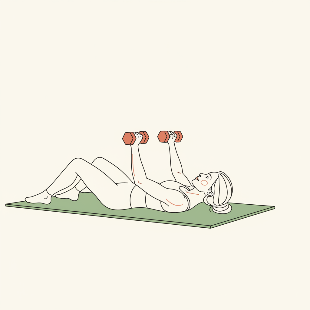 Illustration of Dumbbell Chest Fly (on mat)