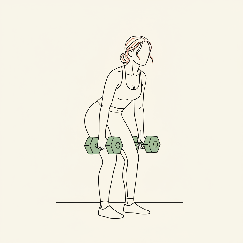 Illustration of Dumbbell Deadlift