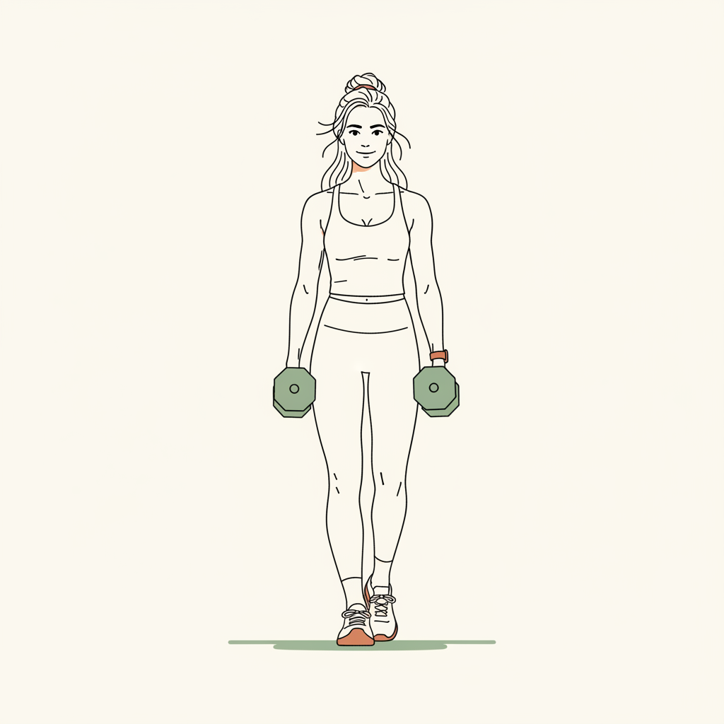 Illustration of Dumbbell Farmer's Carry (light to moderate)