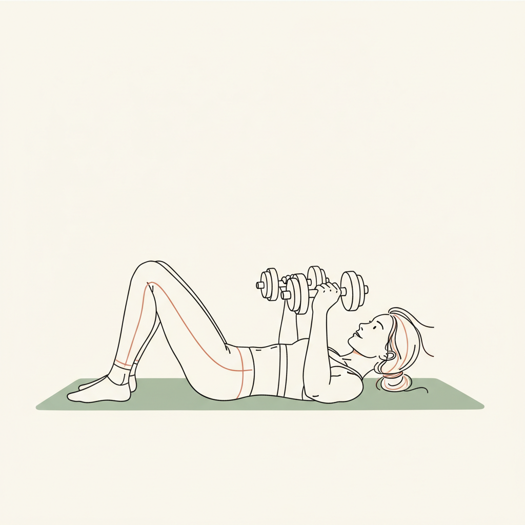 Illustration of Dumbbell Floor Press