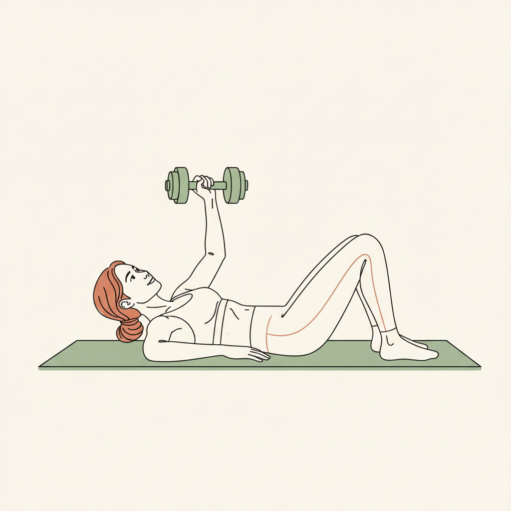 Illustration of Dumbbell Floor Press (single arm)