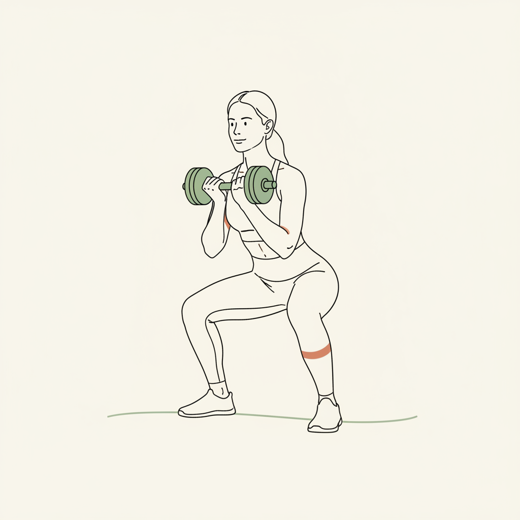 Illustration of Dumbbell Goblet Squat