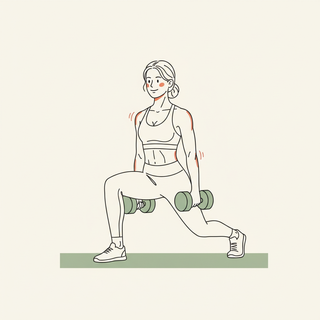 Illustration of Dumbbell Lunges (alternating)