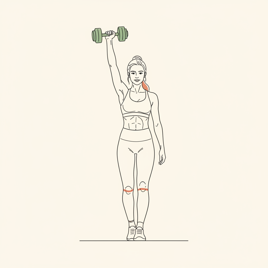 Illustration of Dumbbell Overhead Carry (light weight)