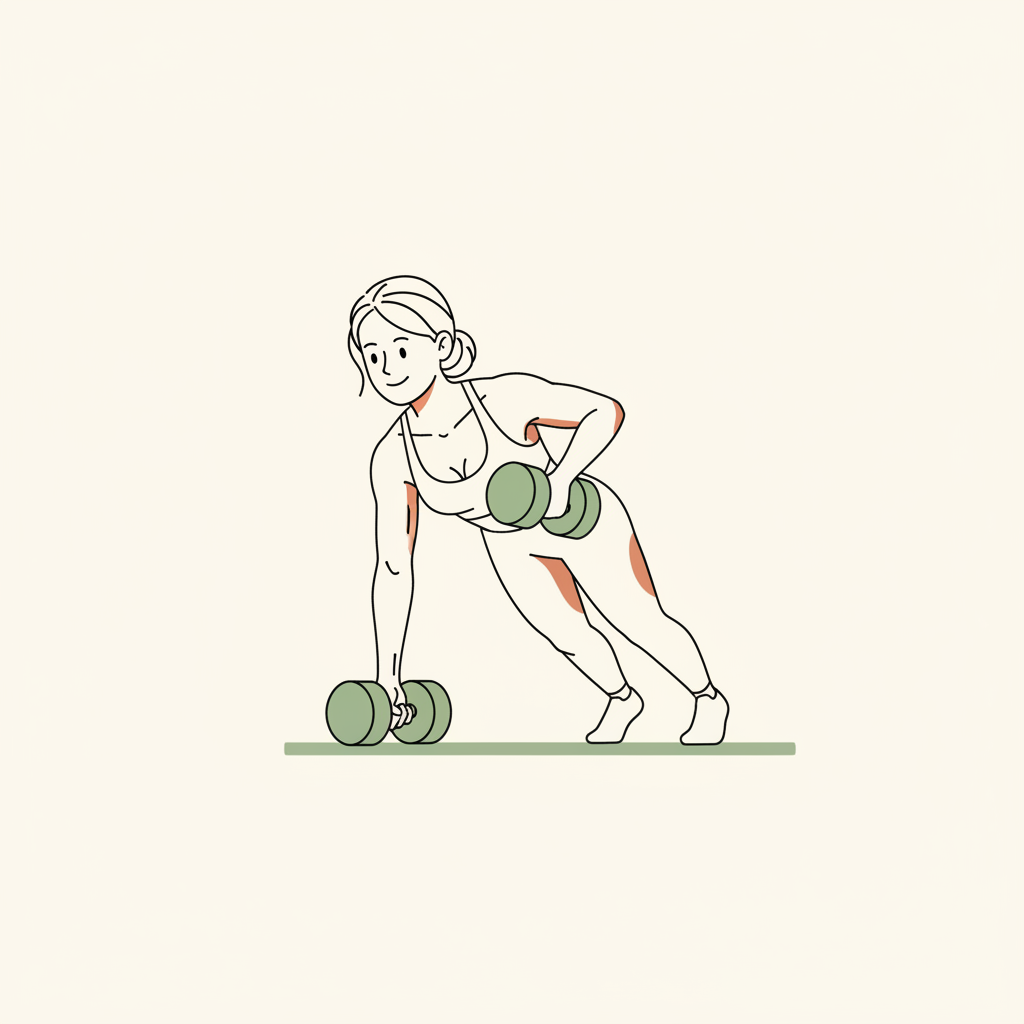 Illustration of Dumbbell Push-Up to Row (alternating)