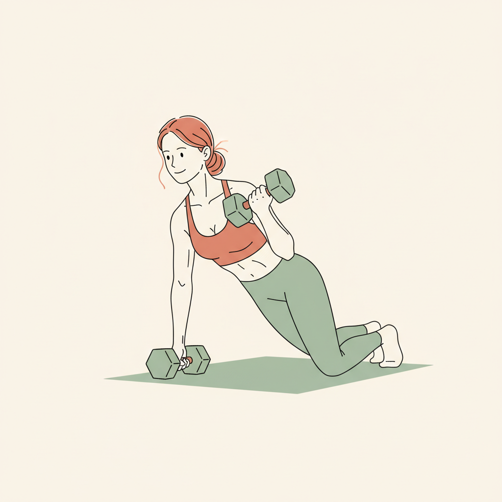 Illustration of Dumbbell Renegade Row