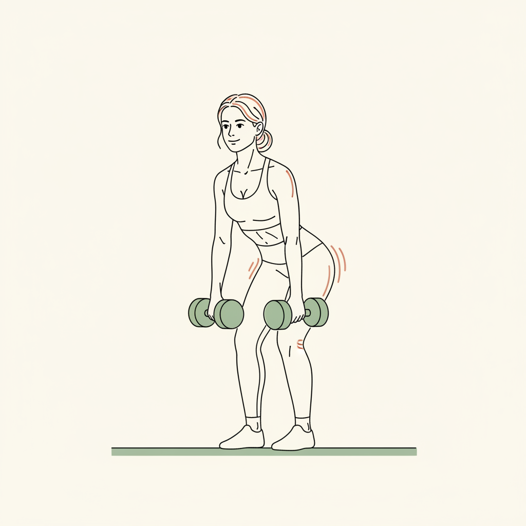 Illustration of Dumbbell Romanian Deadlift (RDL)