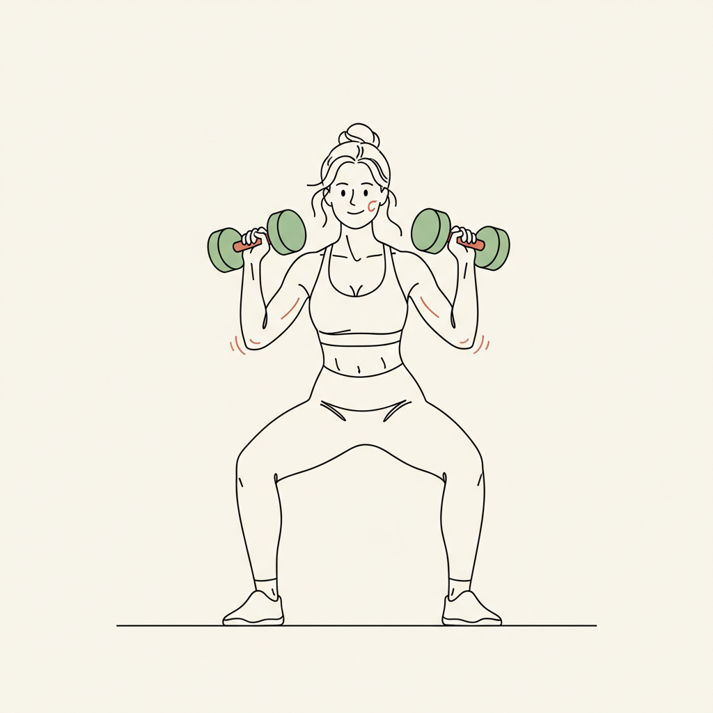 Illustration of Dumbbell Squats