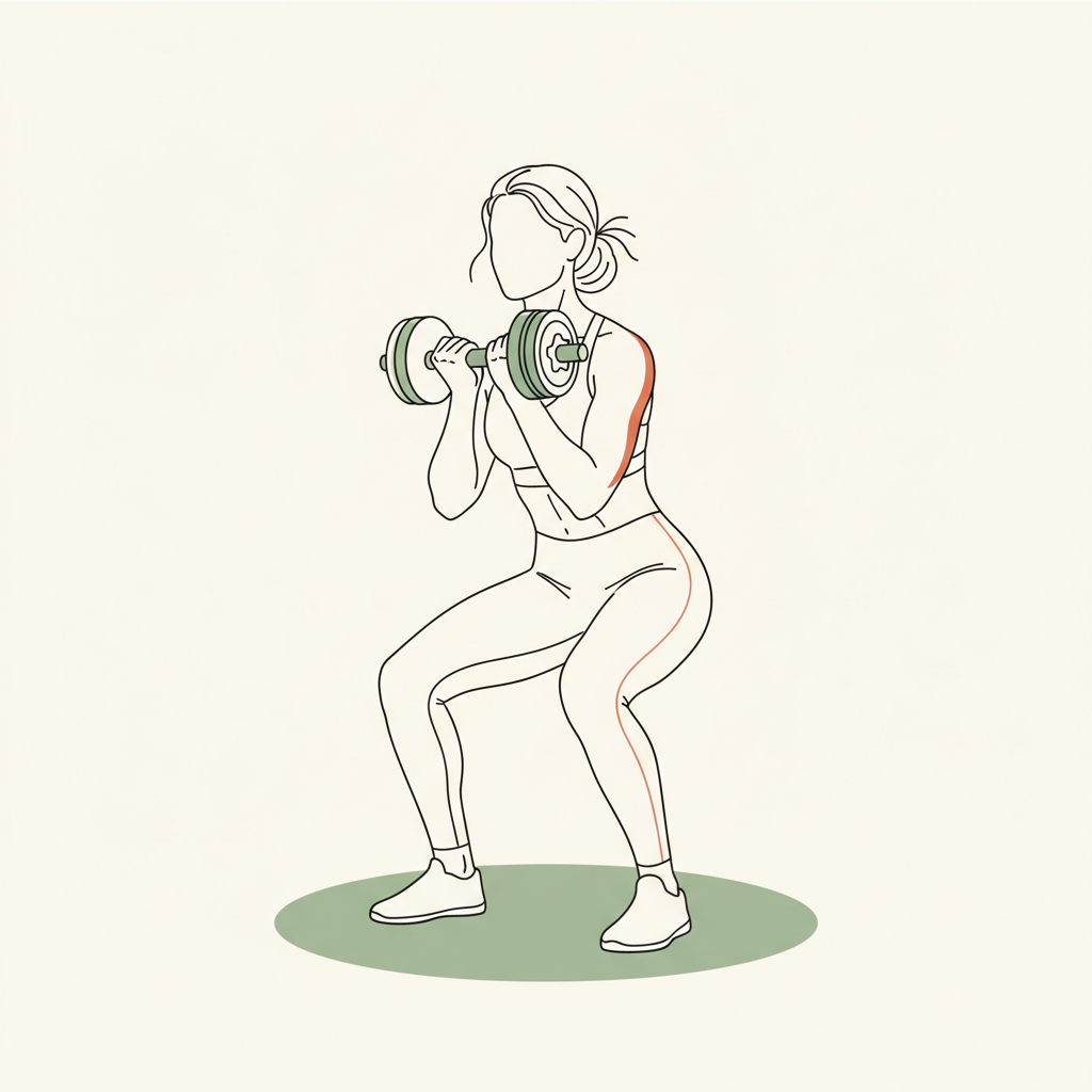 Illustration of Dumbbell Swing (Goblet style)