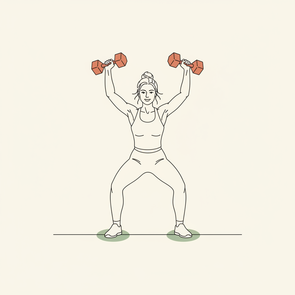 Illustration of Dumbbell Thruster