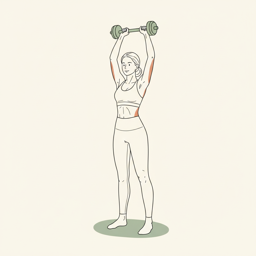 Illustration of Dumbbell Tricep Extension (overhead)