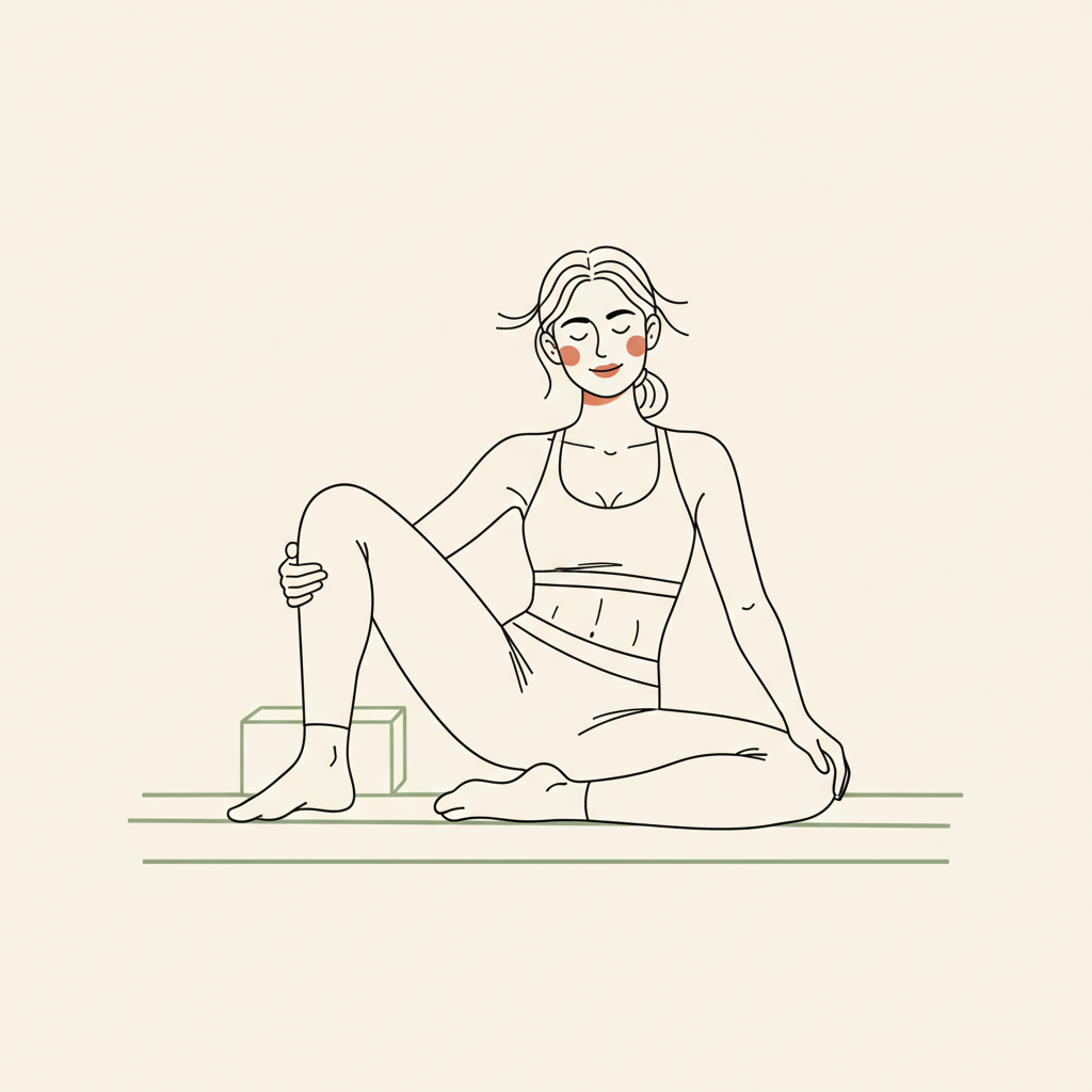 Illustration of Figure Four Stretch (modified)