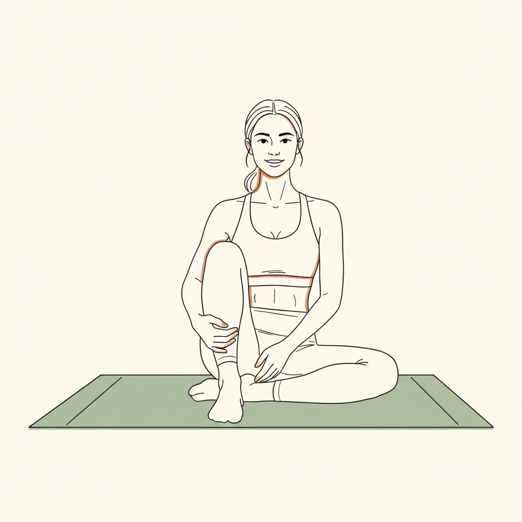 Illustration of Figure Four Stretch (per side)