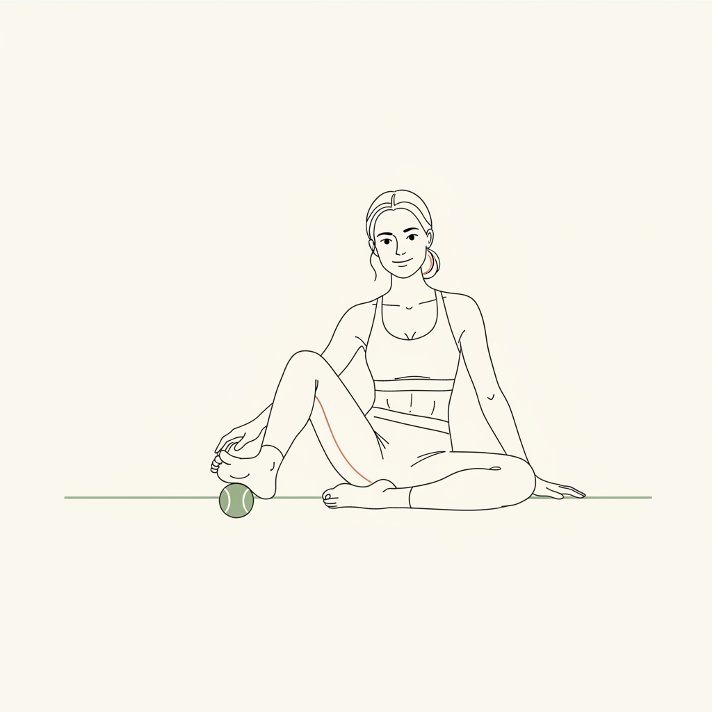 Illustration of Foot Rolls (tennis ball optional)