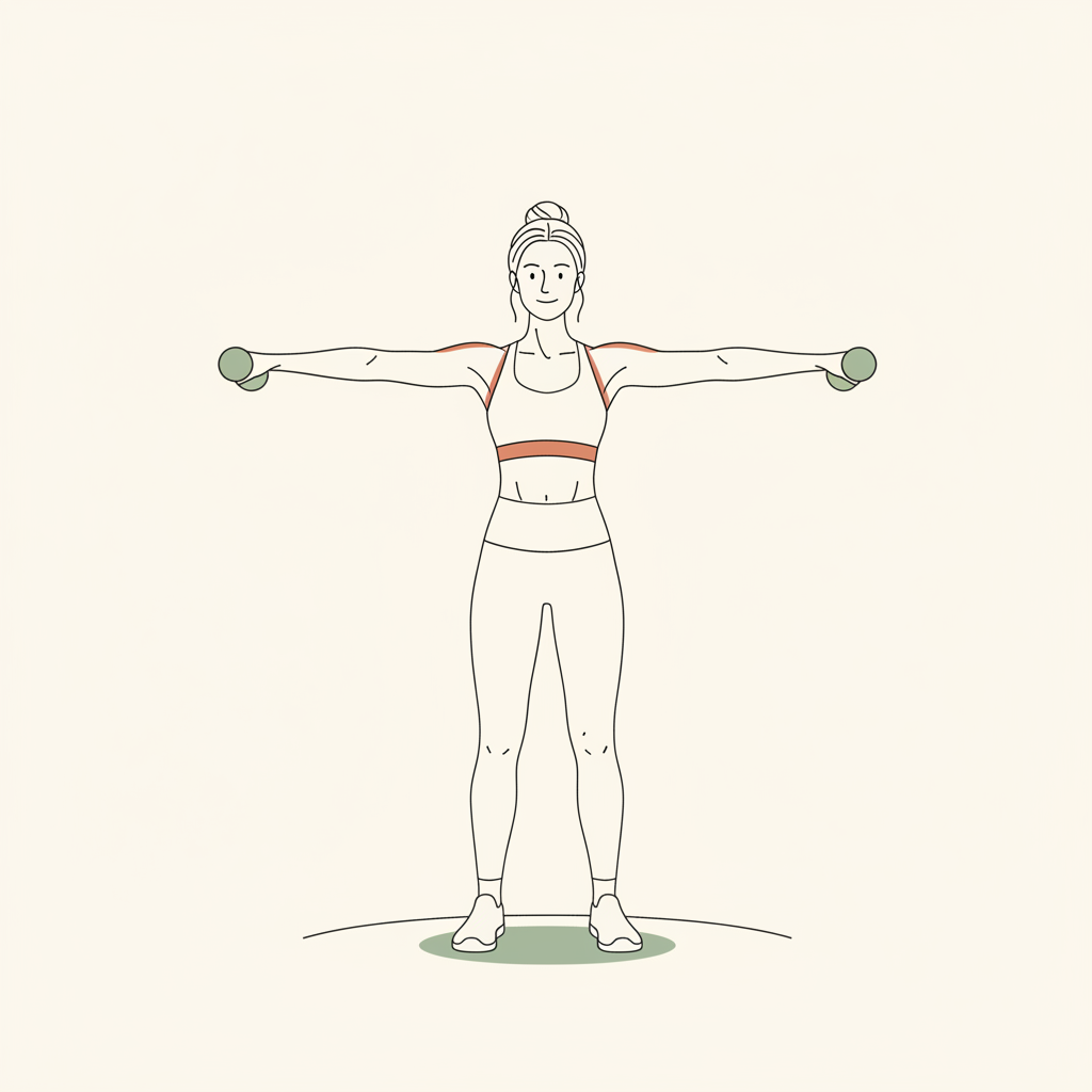 Illustration of Front Raise (light dumbbells)