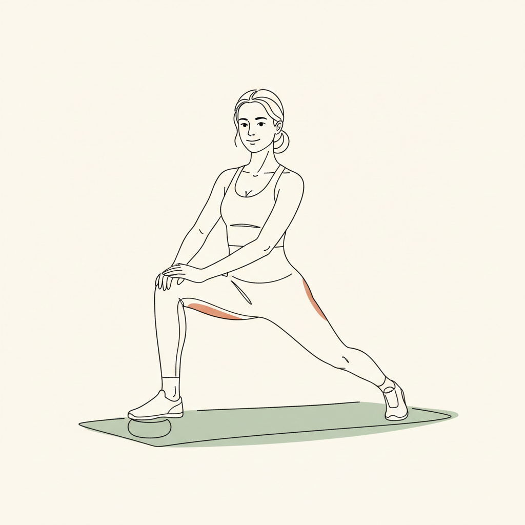 Illustration of Gentle Lunge Stretch (per side)