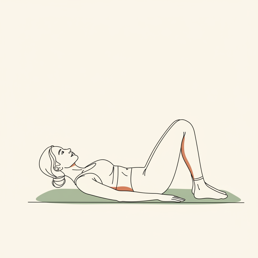 Illustration of Gentle Pelvic Tilts (on back)