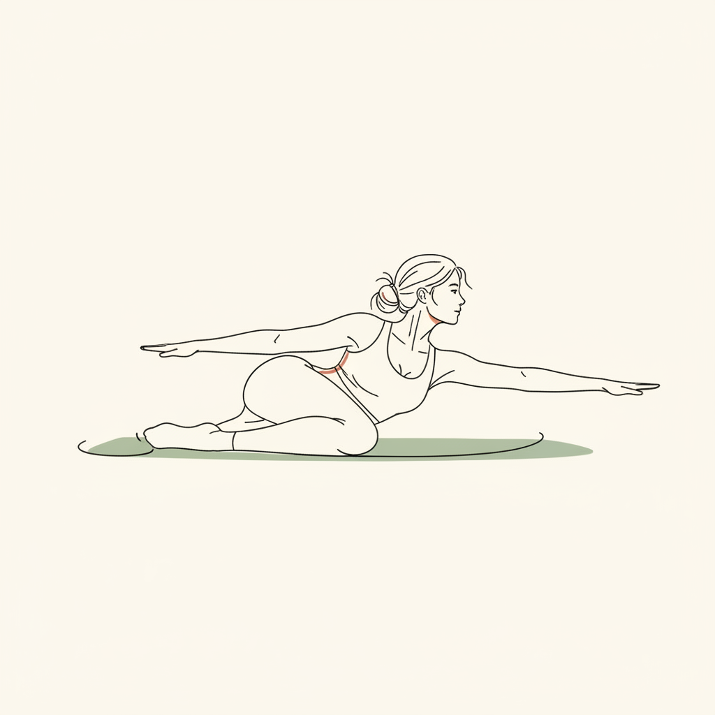 Illustration of Gentle Spinal Twist (supine)