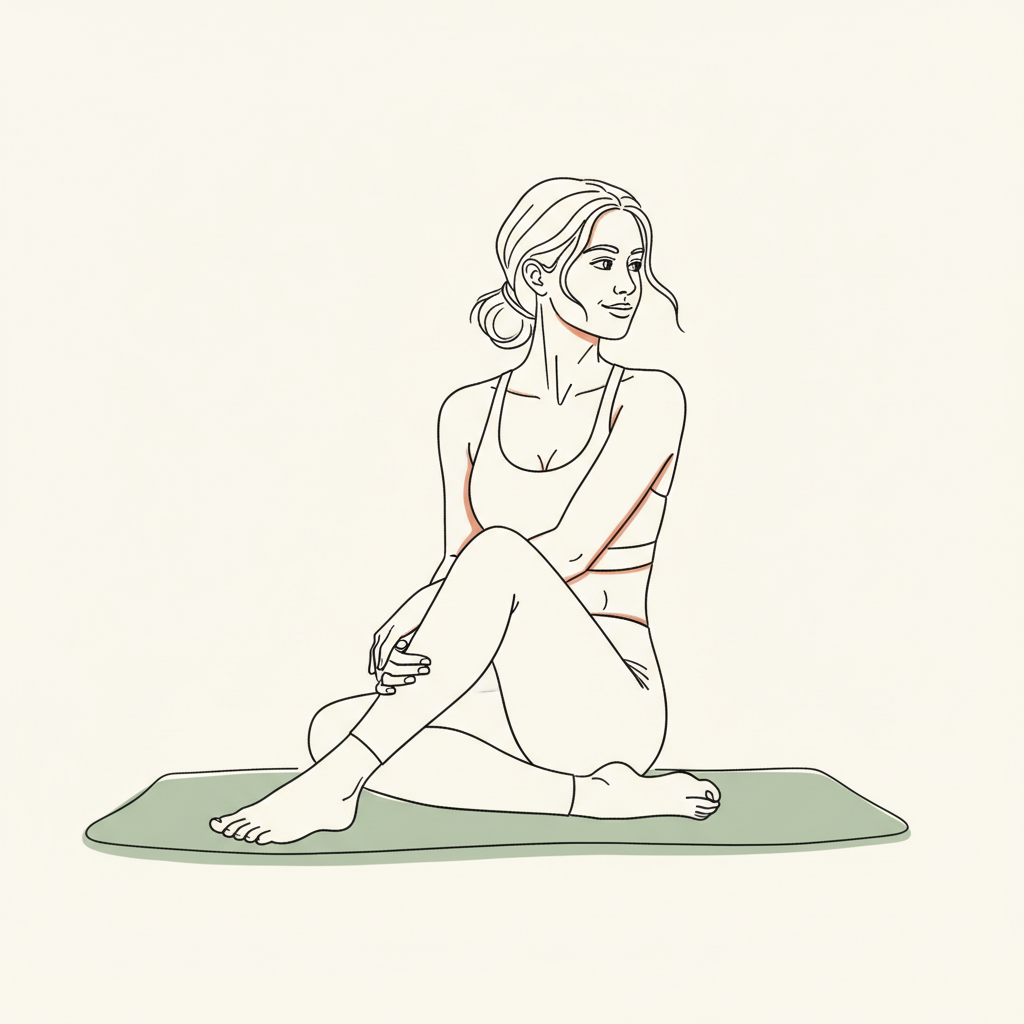 Illustration of Gentle Spinal Twists (seated)