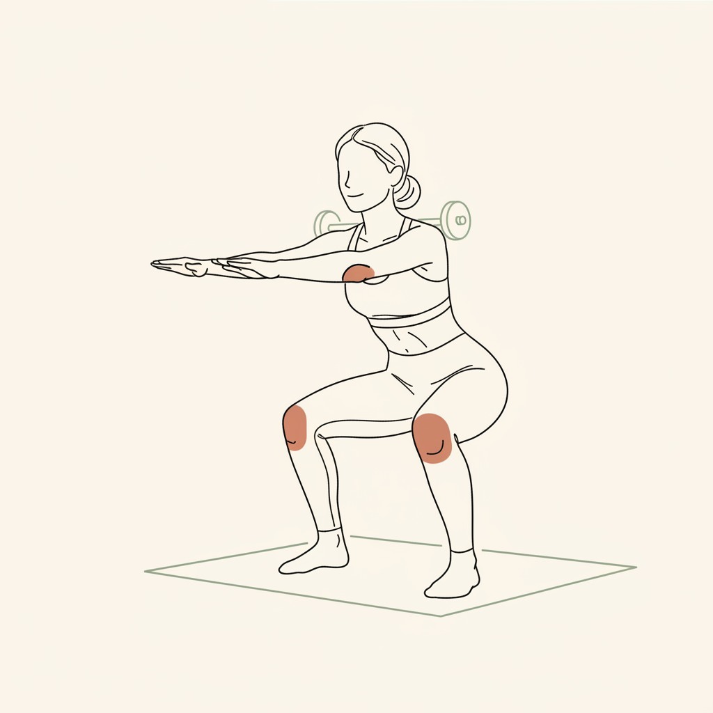 Illustration of Gentle Squat to Calf Raise