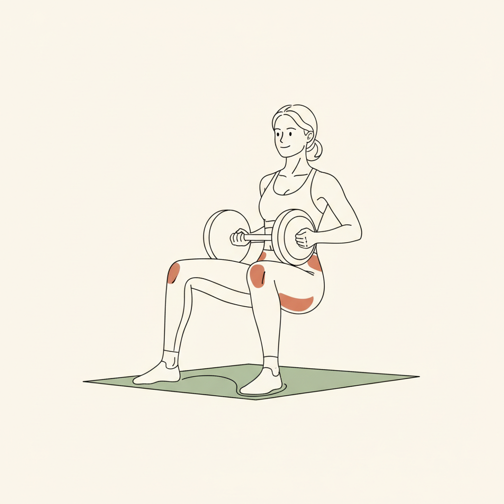 Illustration of Glute Bridge with Dumbbell