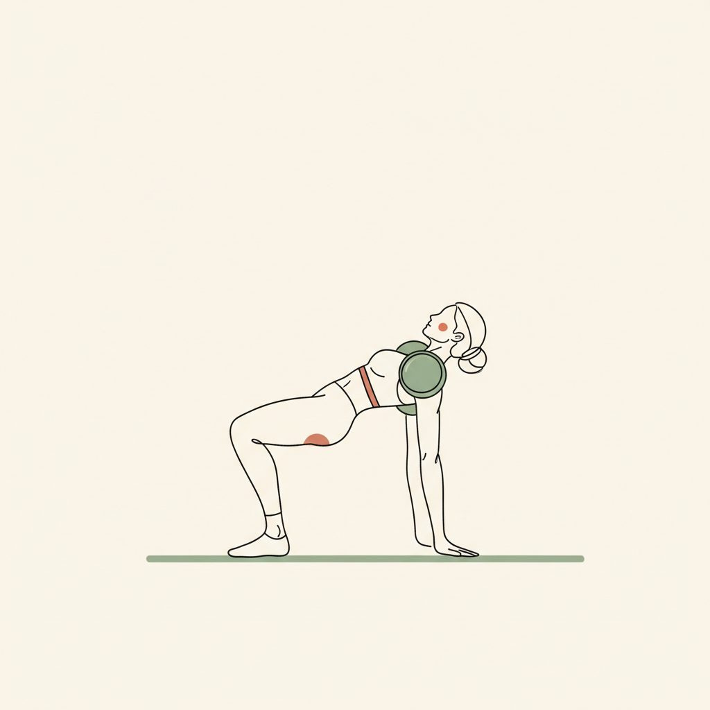 Illustration of Glute Bridge (with optional dumbbell on hips)