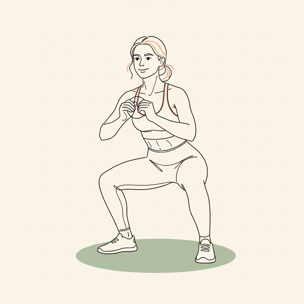 Illustration of Goblet Squat (or Bodyweight)
