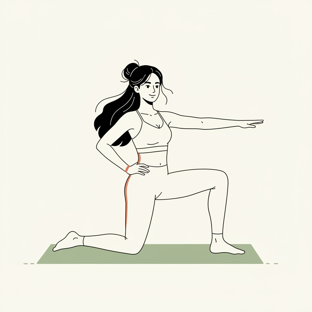 Illustration of Half Kneeling Hip Flexor Stretch