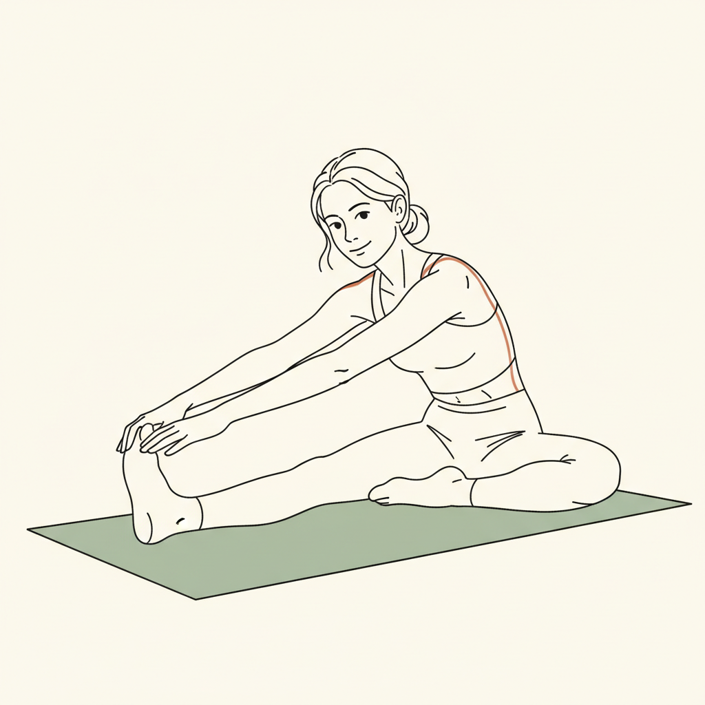 Illustration of Hamstring Stretch (seated)