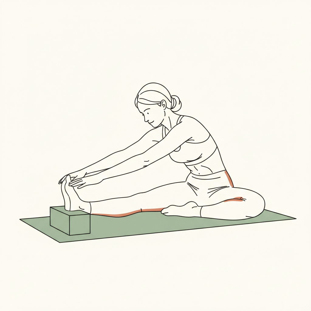 Illustration of Hamstring Stretch (standing or seated)