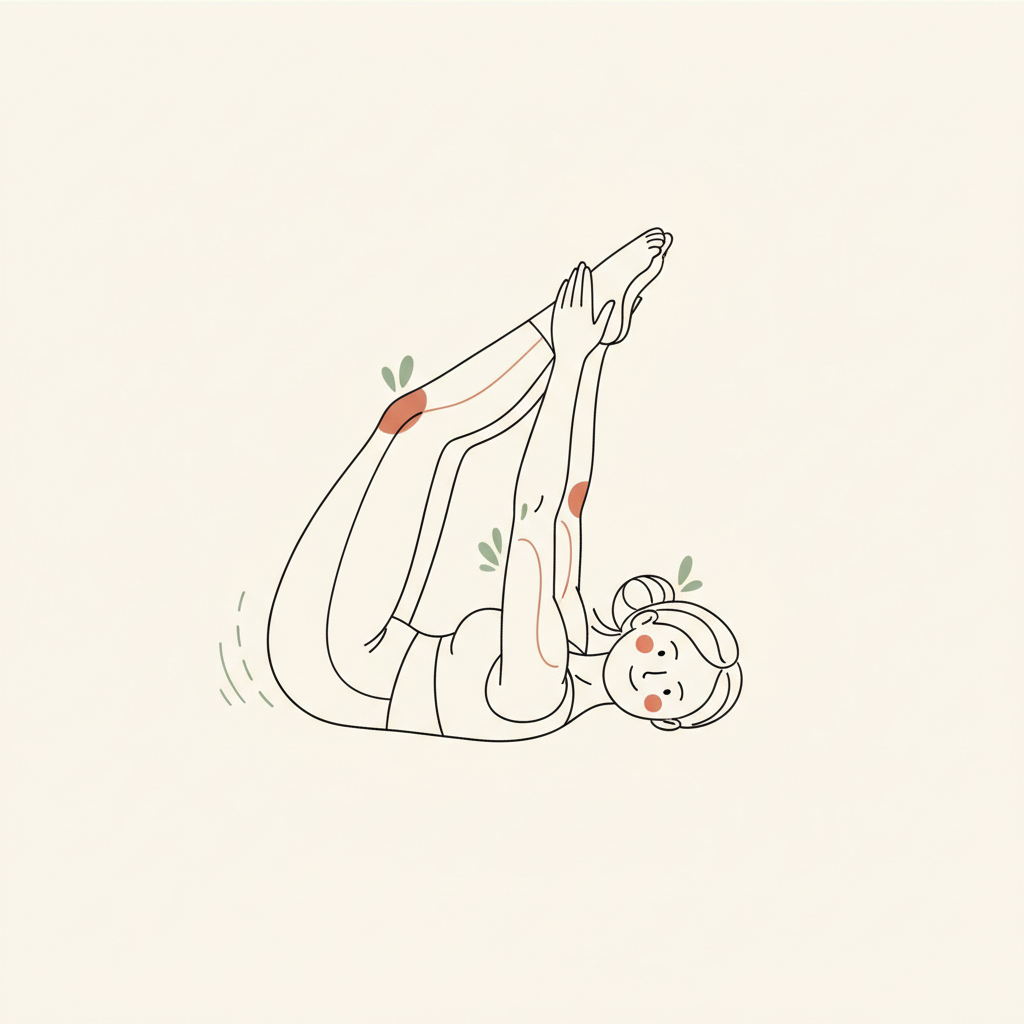 Illustration of Happy Baby Pose with Gentle Rock