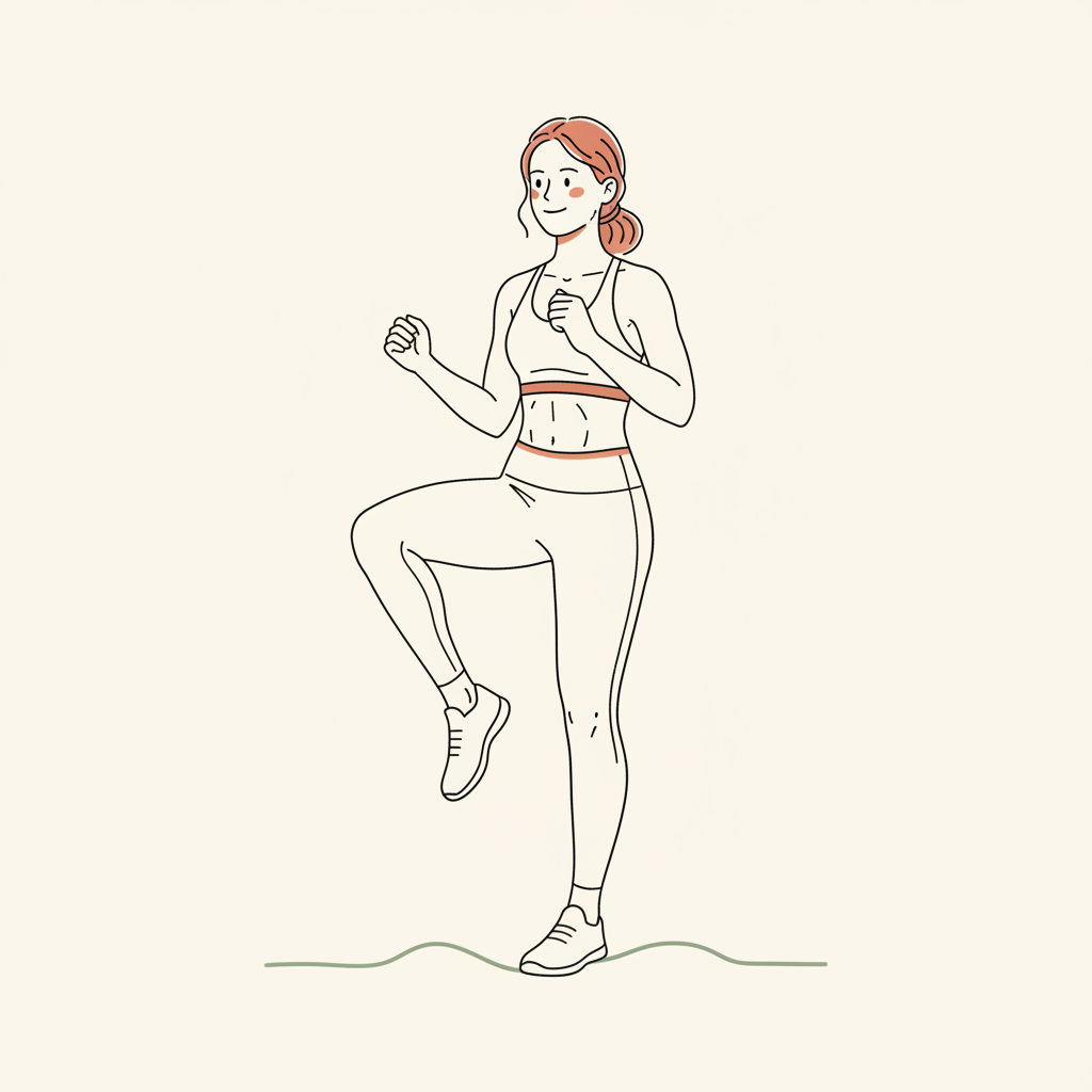Illustration of High Knees (march or jog)