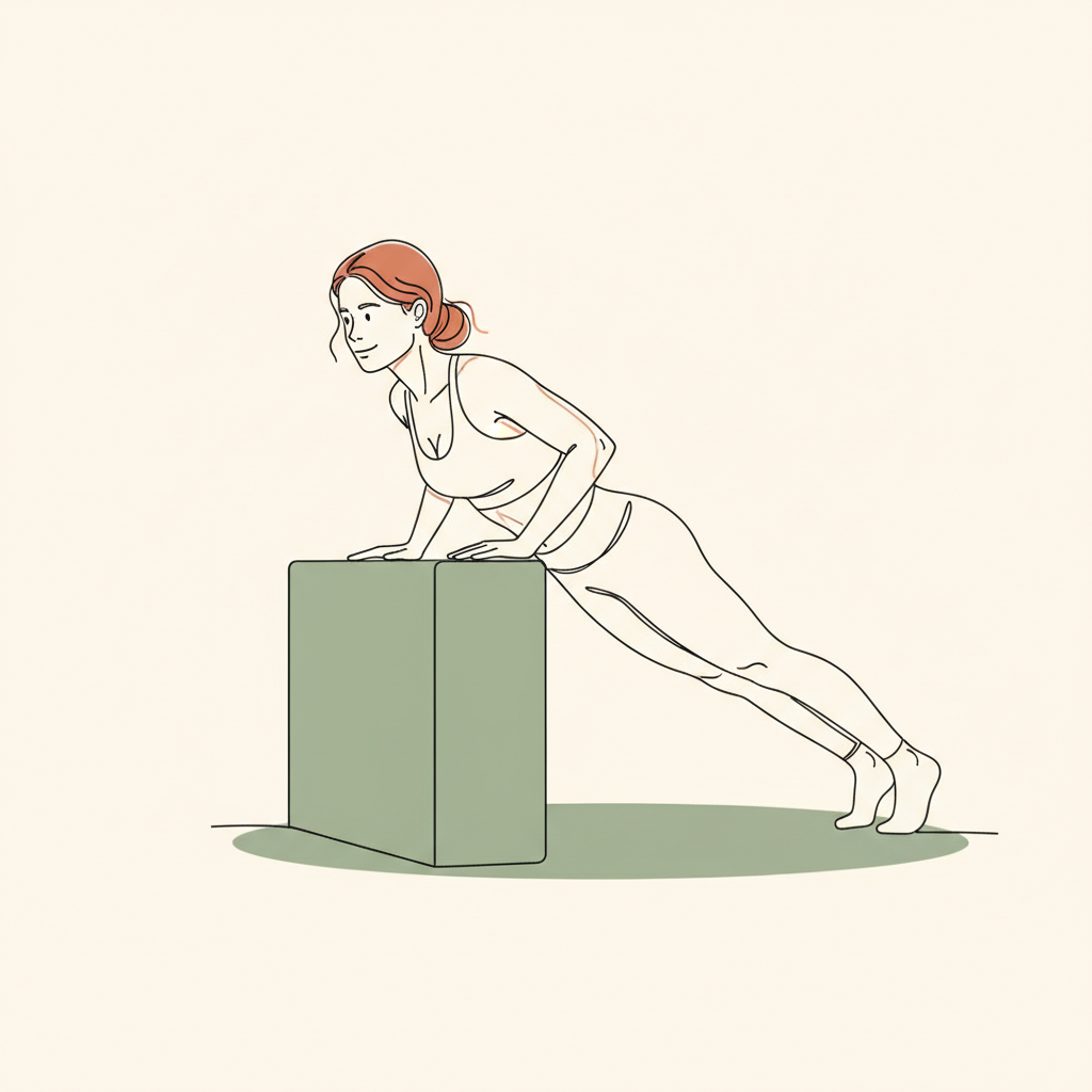 Illustration of Incline Push-Up (against wall or sturdy surface)
