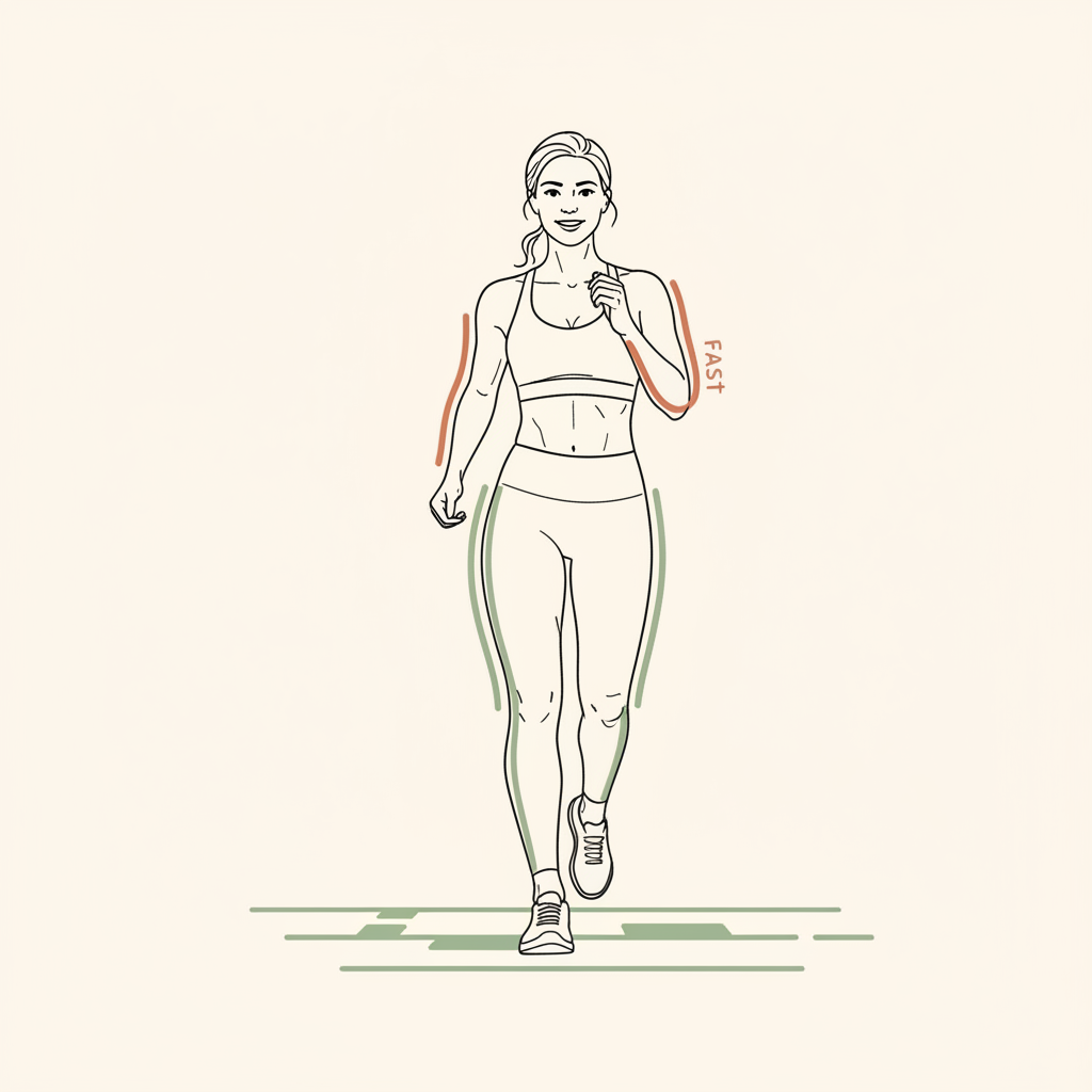 Illustration of Interval Walk (30 sec fast, 30 sec moderate)