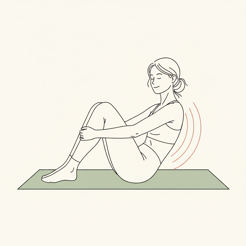 Illustration of Knees-to-Chest Gentle Rock